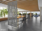 Panneau suspendu acoutisque Eco wall, découpe à l'emporte-pièce