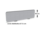 Ecran de séparation acoustique Pillow sur socle, hauteur 40 cm