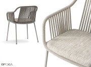 Assise et dossier fauteuil outdoor Babila Twist