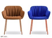 Fauteuil tapissé Babila XL, 4 pieds métal
