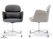 Fauteuils Ester avec dossiers bas et piètements roulettes 4 branches