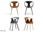 Fauteuils Fox, piètement bois
