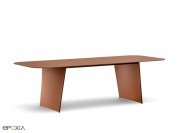Table Frank  base aluminium et plateau Fenix Terre de Sienne