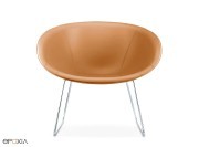 Fauteuil Gliss cuir avec piètement luge