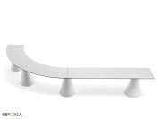 Banc Ikon en deux modules arrondi et droit