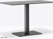 Table Inox, pied colonne carrée et base carrée