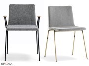 Chaise Osaka tapissée pieds métal