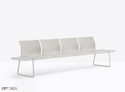 Banc Plural, 4 sièges sur poutre sans accoudoirs