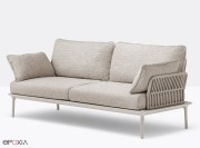 Canapé outdoor Reva Twist, dossier en cordes, design Patrick Jouin