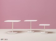 Collection de tables Stylus, pieds epoxy blanc