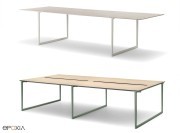 Table de réunion Toa, 2 ou 3 pieds selon la longueur