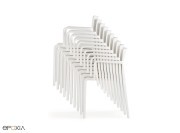 Chaises Volt avec accoudoirs, empilables, pile de 10