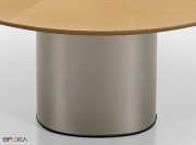 Table Holo Pillar, pied Exclusive Champagne, plateau ébénisterie Chêne européen