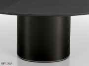 Table Holo Pillar, pied Exclusive Nyx Black, plateau ébénisterie Chêne teinté noir