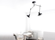 plafonnier double articulé Arigato en métal noir mate