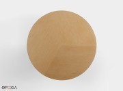 Table Holo Pillar, plateau rond finition placage ébénisterie chêne europée