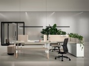 Composition mobilier Polare, avec utilisation mixte bench, Coworking, réunion