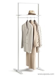 Porte cintres sur pied Arnage blanc avec tablette