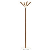 Portemanteaux bois de chêne socle blanc Sioux