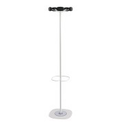 Portemanteaux couronne 5 patères mat acier époxy blanc patères bois laqué noir