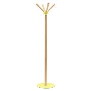 Portemanteaux design bois hêtre socle jaune Sioux