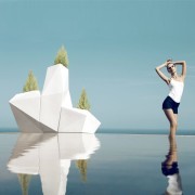 Trio de pots décoratifs Faz XL par Vondom
