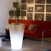 Grand pot lumineux Cono Cuadrado Alto blanc