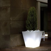 Grand pot lumineux Cono Cuadrado blanc