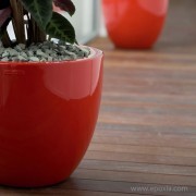 Détail pot Cuenco laqué rouge