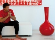 Vase Chemistube rouge laqué