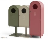 Poubelles de tri Hightower, sur pieds ou socle acier