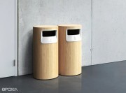 Poubelles de recyclage Etage, placage chêne naturel