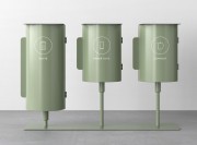 Trio de poubelles Birdie sur socle, 43 et 63 litres
