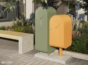 Poubelles de tri Hightower, sur pieds ou socle acier
