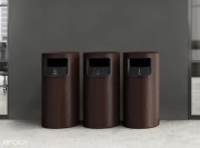 Poubelles de recyclage Etage, placage chêne teinté moka