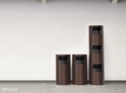 Poubelles de recyclage Etage, placage chêne teinté moka