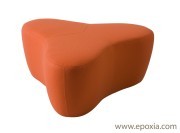 Grand pouf orange Chat, 3 places