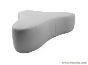 Grand Pouf similicuir blanc Chat