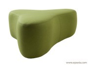 Grand Pouf tissu vert Chat