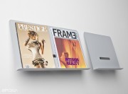 Porte brochures mural Round  A3+ et A4+ gris clair