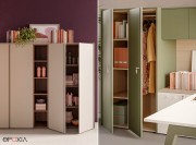 Exemple de configuration d'armoires hautes Profbox, portes battantes et niches