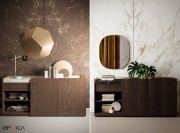 Armoires basses luxe collection Block, finition placage ébénisterie