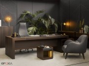 Bureau de direction Block avec voile de fond par Profoffice