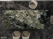 Détail du plateau en verre imprimé Marbre vert Lepanto brillant