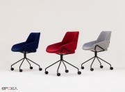 Chaises de réunion sur roulettes Monk