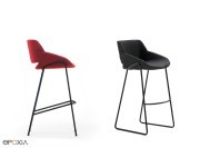 Tabouret de bar Monk avec dossier, pied luge