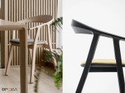 Chaise en bois Rhomb noyer, avec coussinage d'assise