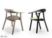 Chaise en bois Rhomb chêne dark, avec coussinage d'assise