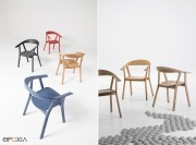 Chaise Rhomb en chêne naturel ou teinté ou bien Noyer