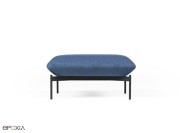 Pouf carré sur pieds métal noir Segment